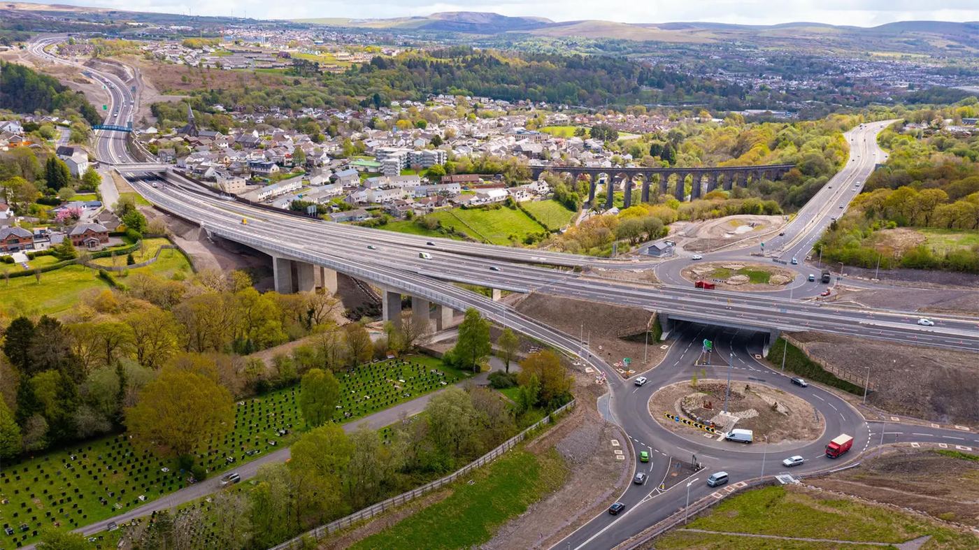 Trunk road works in South Wales